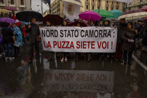 November 16, 2013 – Naples, Italy: A rally against toxic waste in Campania. Thousands of people took to the streets of Naples, to protest against the illegal dumping of toxic garbage in Naples and province.