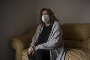 Paola Cipolletta, 57 years old is portayed inside her home in Mugnano, Southern Italy on February 25, 2021. Paola lives in one of the most polluted countries in the land of fires and in 2017 she fell ill with colon cancer, a disease probably linked to environmental pollution.