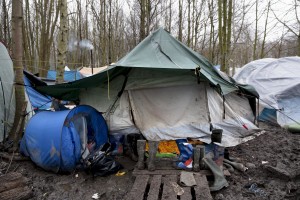 January 29, 2016 – Grande-Synthe, France: A tent inside the refugee camp of Grande-Synthe near Dunkirk, northern France, known as “The Jungle 2″. Around 3,000 refugees and migrants of Kurdish descent from Iraq and Syria live in the camp.
