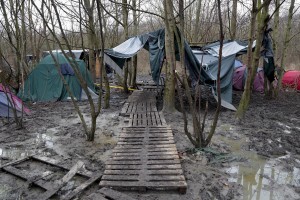 January 29, 2016 – Grande-Synthe, France: A general view of Grande-Synthe refugee camp near Dunkirk, northern France, known as “The Jungle 2″. Around 3,000 refugees and migrants of Kurdish descent from Iraq and Syria live in the camp.