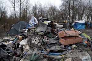 January 29, 2016 – Grande-Synthe, France: Piled rubbish inside the refugee camp of Grande-Synthe near Dunkirk, northern France, known as “The Jungle 2″. Around 3,000 refugees and migrants of Kurdish descent from Iraq and Syria live in the camp.