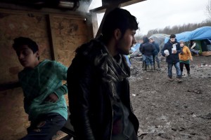 January 29, 2016 – Grande-Synthe, France: Kurds migrant are seen inside the refugee camp of Grande-Synthe near Dunkirk, northern France, known as “The Jungle 2″. Around 3,000 refugees and migrants of Kurdish descent from Iraq and Syria live in the camp.