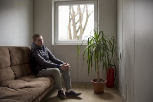 Arthur, 23 years old sits on a sofa in Tugikeskus aids and support center after his methadone treatment in Tallinn, Estonia on March 22, 2017. Arthur has been using fentanyl for about five years. From 2013 to 2015 he has been in prison since he was discovered selling fentanyl in the street and because of his drug problems he doesn’t hear his family for two years.
