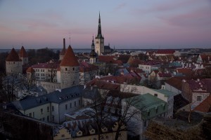 A general view of the city from Toompea hill in Tallinn, Estonia on March 17, 2017.