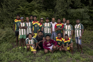 Players of “Eksath s.c.” team are portrayed in Naples, Italy on September 29, 2019. Every Sunday hundreds of people belonging to the Sri Lankan community in Italy gather in the “Real Bosco di Capodimonte” of Naples and play “elle”, a very popular Sri Lankan bat-and-ball game, often played in rural villages and urban areas.