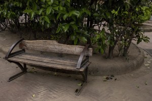 An empty bench is seen in “Bellini square” on the fourteenth day of unprecedented lockdown across of all Italy imposed to slow the spread of coronavirus in Naples, Southern Italy on March 23, 2020.