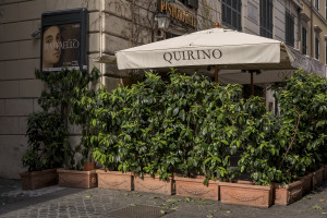 A closed restaurant is seen in the city center during the Coronavirus emergency in Rome, Italy on March 30, 2020. The Italian government is continuing to enforce the nationwide lockdown measures to avoid the spread of the infection in the country.