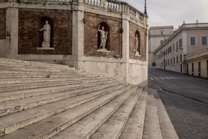 Empty streets of the city center during the Coronavirus emergency in Rome, Italy on March 30, 2020. The Italian government is continuing to enforce the nationwide lockdown measures to avoid the spread of the infection in the country.