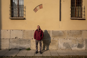 A portrait of the president of the Piam onlus Alberto Mossino in Asti, Northern Italy on January 14, 2020. Piam is a non-profit organization that manages a series of reception centers for the victims of human trafficking in the Northern Italian city of Asti, founded in 1999 by Alberto and the former victim of human trafficking Princess Inyang Okokon.