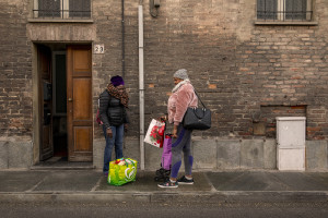 Fatima, 39 years old from Ghana and one of the managers of the Piam non-profit organization speaks with Mirabel, 23 years old from Nigeria, former victim of human trafficking in Asti, Northern Italy on January 10, 2020. Mirabel has lived in Italy for three years and has been a guest for two months at one of the Piam onlus structures.