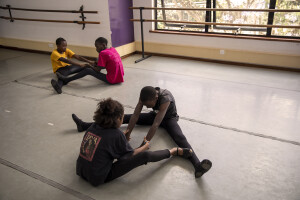 Children train at Dance Centre Kenya in Nairobi, Kenya on October 12, 2024. The main purposes of Dance Centre Kenya is to provide international training for talented young dancers, regardless of their background or nationality. It also represents a bridge between Africa and foreign countries, giving dozens of less fortunate children the chance to dream of a better future.