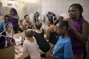 Backstage scenes of the show “The tales of Mother Goose” organized by Dance Centre Kenya at Braeburn Gitanga Theatre in Nairobi, Kenya on October 10, 2024. The main purposes of Dance Centre Kenya is to provide international training for talented young dancers, regardless of their background or nationality. It also represents a bridge between Africa and foreign countries, giving dozens of less fortunate children the chance to dream of a better future.