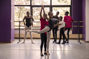 Children train at Dance Centre Kenya in Nairobi, Kenya on October 12, 2024. The main purposes of Dance Centre Kenya is to provide international training for talented young dancers, regardless of their background or nationality. It also represents a bridge between Africa and foreign countries, giving dozens of less fortunate children the chance to dream of a better future.