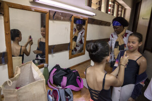 Backstage scenes of the show “The tales of Mother Goose” organized by Dance Centre Kenya at Braeburn Gitanga Theatre in Nairobi, Kenya on October 10, 2024. The main purposes of Dance Centre Kenya is to provide international training for talented young dancers, regardless of their background or nationality. It also represents a bridge between Africa and foreign countries, giving dozens of less fortunate children the chance to dream of a better future.